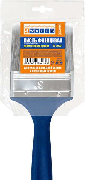 Изображение товара Кисть малярная 4Walls Master Флейцевая синтетическая щетина / KFSSPRM75  (75мм)