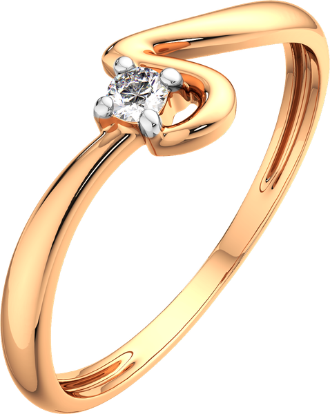 Изображение товара Кольцо помолвочное из розового золота ZORKA 2101026.14K.R.ZZ (р.15.5, с фианитом)