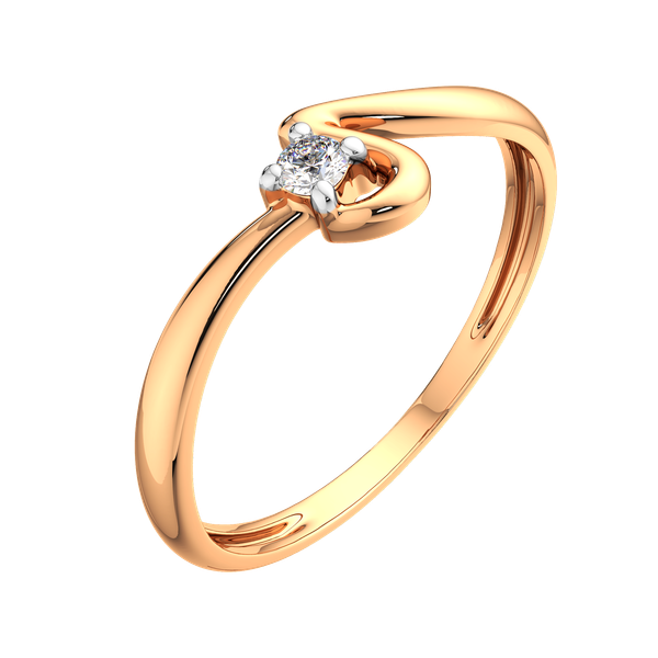 Изображение товара Кольцо помолвочное из розового золота ZORKA 2101026.14K.R.ZZ (р.15, с фианитом)