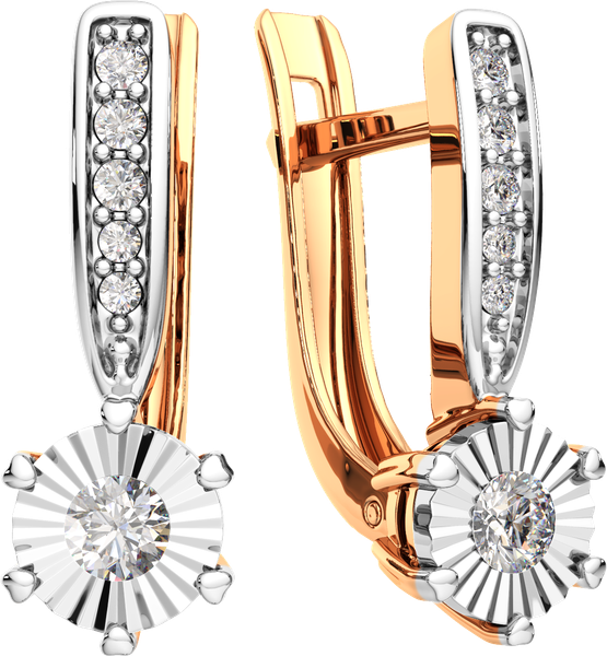 Изображение товара Серьги из комбинированного золота ZORKA 3D00130.14K.B (с бриллиантами)