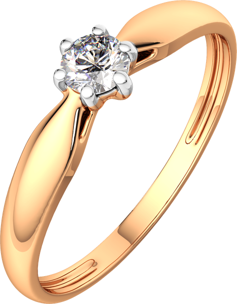 Изображение товара Кольцо помолвочное из розового золота ZORKA 2101196.14K.R (р.17, с фианитом)