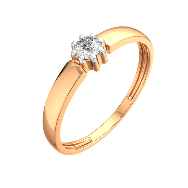 Изображение товара Кольцо помолвочное из розового золота ZORKA 2101220.14K.R.ZZ (р.17.5, с фианитом)