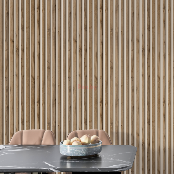 Изображение товара Рейка интерьерная STELLA МДФ Модель 12 Standart Light Пекан (2800х27х12)