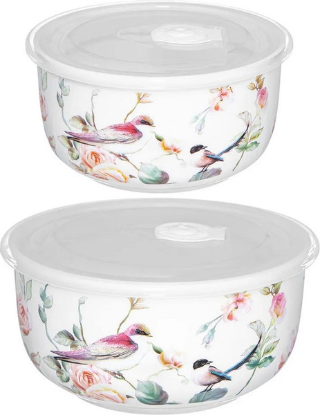Изображение товара Набор салатников Elan Gallery Певчие птички New Bone China / 730861
