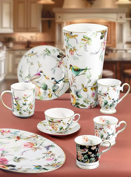 Изображение товара Набор салатников Elan Gallery Певчие птички New Bone China / 730862