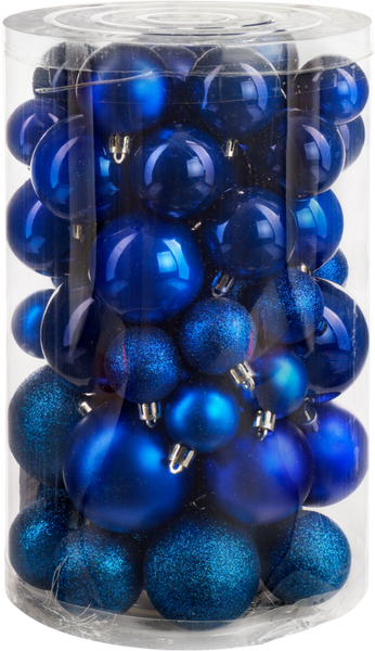 Изображение товара Набор шаров новогодних Ausini B8033BL (синий, 60шт)