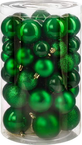 Изображение товара Набор шаров новогодних Ausini B8033GN (зеленый, 60шт)