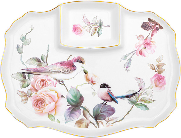 Изображение товара Блюдо для снеков Elan Gallery Певчие птички New Bone China / 730885