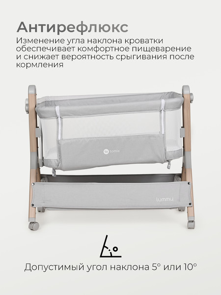 Изображение товара Детская кроватка Tomix Lummy / P781E (серый)