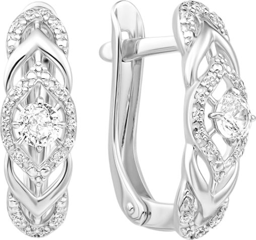 Изображение товара Серьги из серебра 7 КАРАТ П2217-059С (с фианитами)
