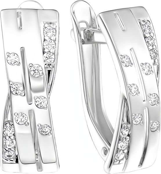 Изображение товара Серьги из серебра 7 КАРАТ П2217-040С (с фианитами)