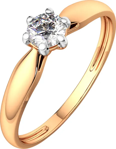 Изображение товара Кольцо помолвочное из розового золота ZORKA 2101204.14K.R.ZZ (р.16.5, с фианитом)