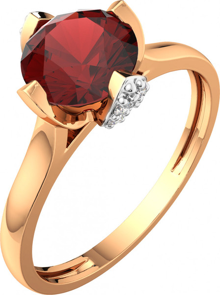 Изображение товара Кольцо из розового золота ZORKA 2S50193.14K.R (р.17.5, с гранатом и фианитами)