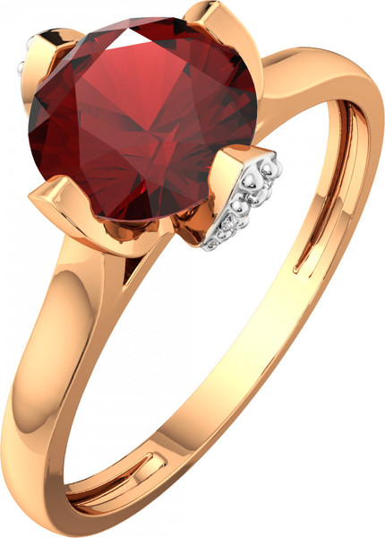 Изображение товара Кольцо из розового золота ZORKA 2S50193.14K.R (р.17.5, с гранатом и фианитами)