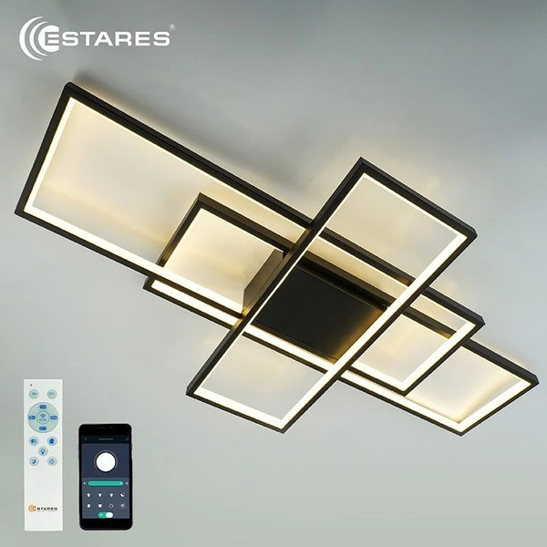 Изображение товара Люстра Estares Sven 120W 3S-ON/OFF(RC)-900x500x80-BLACK/WHITE-220-IP20