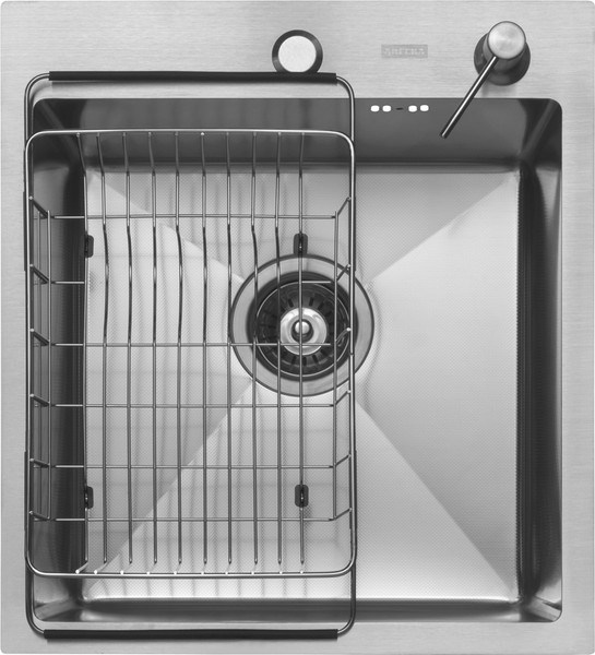 Изображение товара Мойка кухонная Arfeka Eco AR 45x50 + CL AR F+DS AR (Satin Decor Millet, с дозатором и коландером)