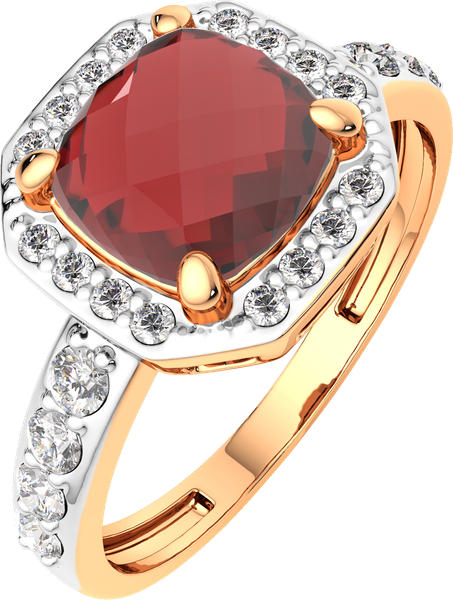 Изображение товара Кольцо из розового золота ZORKA 2S5061.14K.R.ZZ (р.17.5, с гранатом и фианитами)