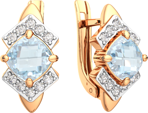 Изображение товара Серьги из розового золота ZORKA 3S40222.14K.R.ZZ (с топазами и фианитами)