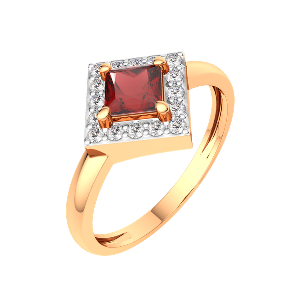 Изображение товара Кольцо из розового золота ZORKA 2S5064.14K.R.ZZ (р.17.5, с гранатом и фианитами)