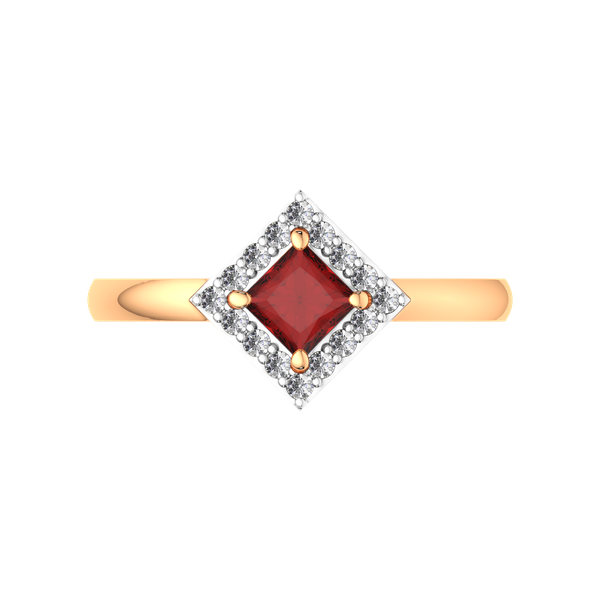 Изображение товара Кольцо из розового золота ZORKA 2S5064.14K.R.ZZ (р.17.5, с гранатом и фианитами)