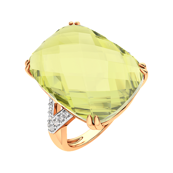 Изображение товара Кольцо из розового золота ZORKA 2S7176.14K.R (р.18, с кварцем и фианитами)