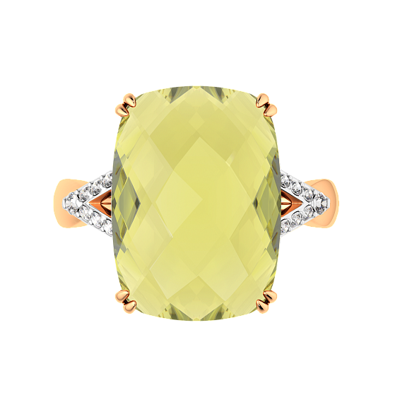 Изображение товара Кольцо из розового золота ZORKA 2S7176.14K.R (р.18, с кварцем и фианитами)