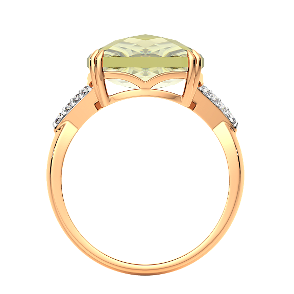 Изображение товара Кольцо из розового золота ZORKA 2S7176.14K.R (р.18, с кварцем и фианитами)