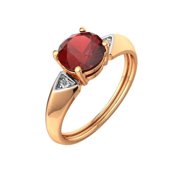 Изображение товара Кольцо из розового золота ZORKA 2S5038.14K.R.ZZ (р.18.5, с гранатом и фианитами)