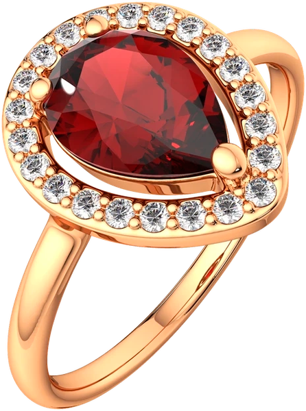 Изображение товара Кольцо из розового золота ZORKA 2S50126.14K.R (р.18, с гранатом и фианитами)