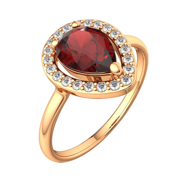 Изображение товара Кольцо из розового золота ZORKA 2S50126.14K.R (р.18, с гранатом и фианитами)