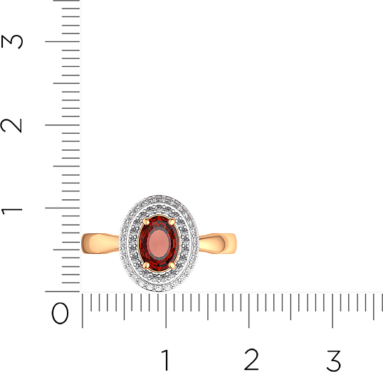Изображение товара Кольцо из розового золота ZORKA 2S50194.14K.R.ZZ (р.18.5, с гранатом и фианитами)