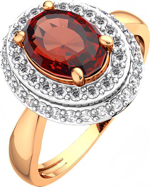 Изображение товара Кольцо из розового золота ZORKA 2S50194.14K.R.ZZ (р.18.5, с гранатом и фианитами)