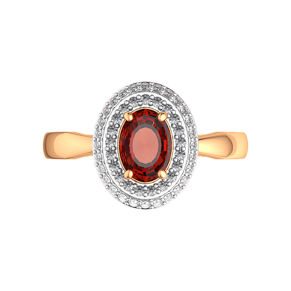 Изображение товара Кольцо из розового золота ZORKA 2S50194.14K.R.ZZ (р.18.5, с гранатом и фианитами)
