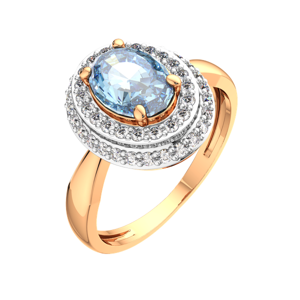 Изображение товара Кольцо из розового золота ZORKA 2S40194.14K.R.ZZ (р.18, с топазом и фианитами)