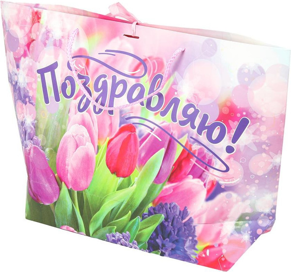 Изображение товара Пакет подарочный Чудо праздник Цветы PBXL-114650-FLW