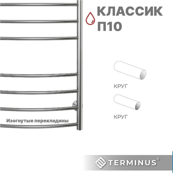 Изображение товара Полотенцесушитель водяной Terminus Классик П10 500x1000