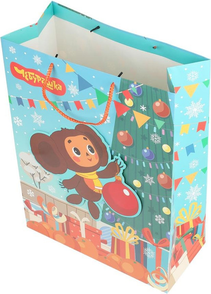 Изображение товара Пакет подарочный Чудо праздник Чебурашка новогодний PXL-130562-CH