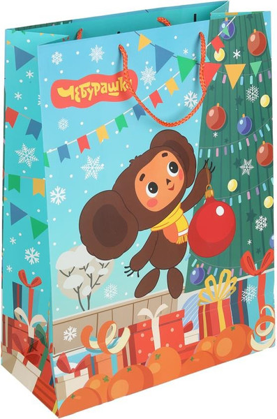 Изображение товара Пакет подарочный Чудо праздник Чебурашка новогодний PXL-130562-CH