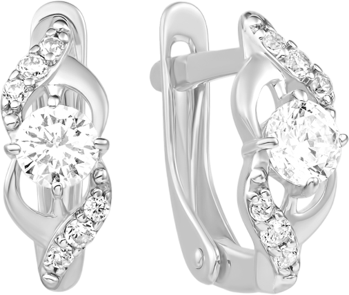 Изображение товара Серьги из серебра 7 КАРАТ П2217-038С (с фианитами)