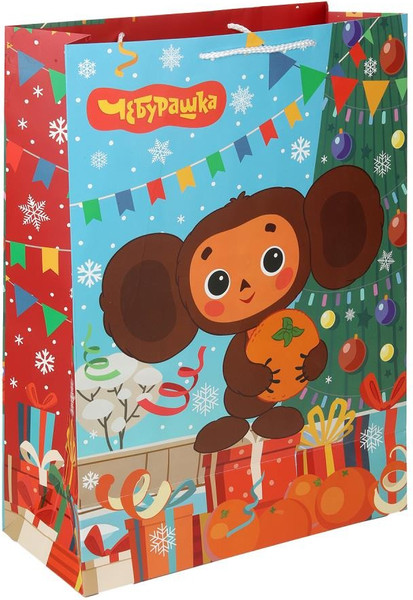 Изображение товара Пакет подарочный Чудо праздник Чебурашка новогодний PXL-130566-CH
