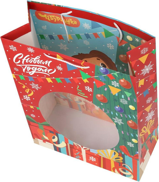 Изображение товара Пакет подарочный Чудо праздник Чебурашка новогодний PXL-130566-CH