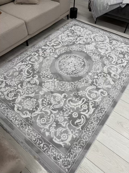 Изображение товара Ковер Radjab Carpet Амаль Прямоугольник 0916A (1.5x2, Grey/Cream)