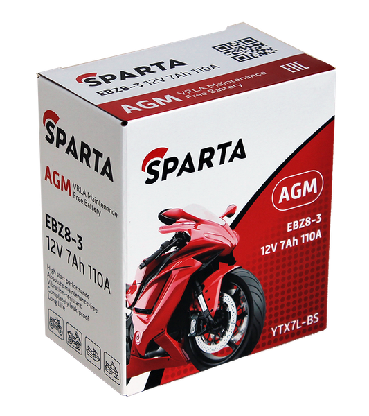 Изображение товара Мотоаккумулятор SPARTA EBZ8-3 (7 А/ч)