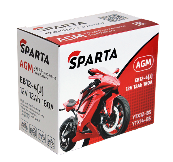 Изображение товара Мотоаккумулятор SPARTA EB12-4(J) (12 А/ч)