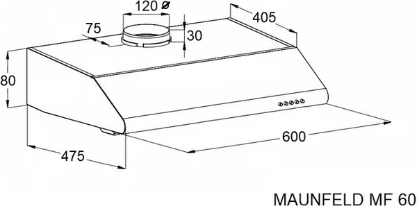 Изображение товара Вытяжка плоская Maunfeld MF 60 (белый)