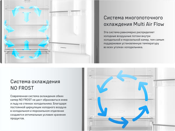 Изображение товара Холодильник с морозильником Maunfeld MFF200NFS Inverter