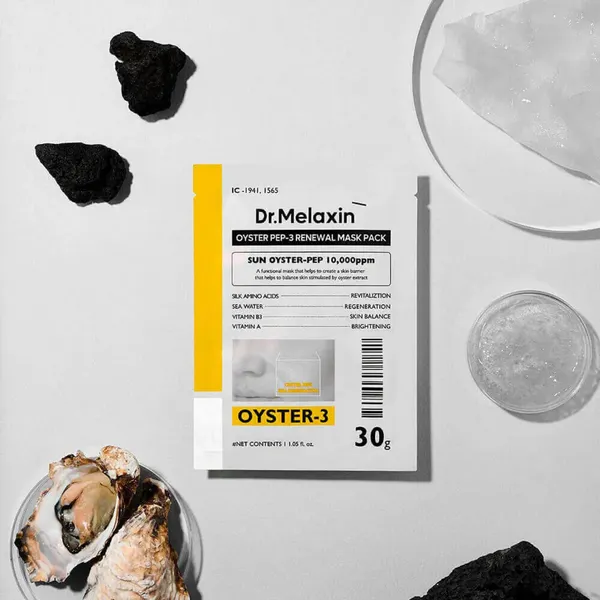 Изображение товара Маска для лица тканевая Dr.Melaxin Oyster Pep-3 Renewal Mask (30г)