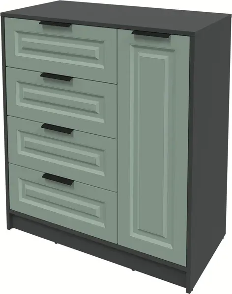 Изображение товара Тумба Interline Концепт КТ-Т90 Деко (антрацит/мята)