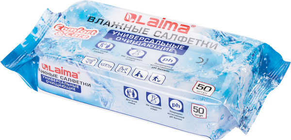 Изображение товара Влажные салфетки Laima Универсальные / 125960 (50шт)