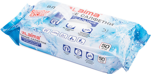 Изображение товара Влажные салфетки Laima Универсальные / 125960 (50шт)